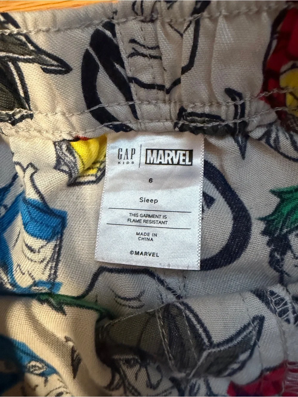 GAP Navy and Red Short-Sleeve Pajama Set with Superhero Print Pants